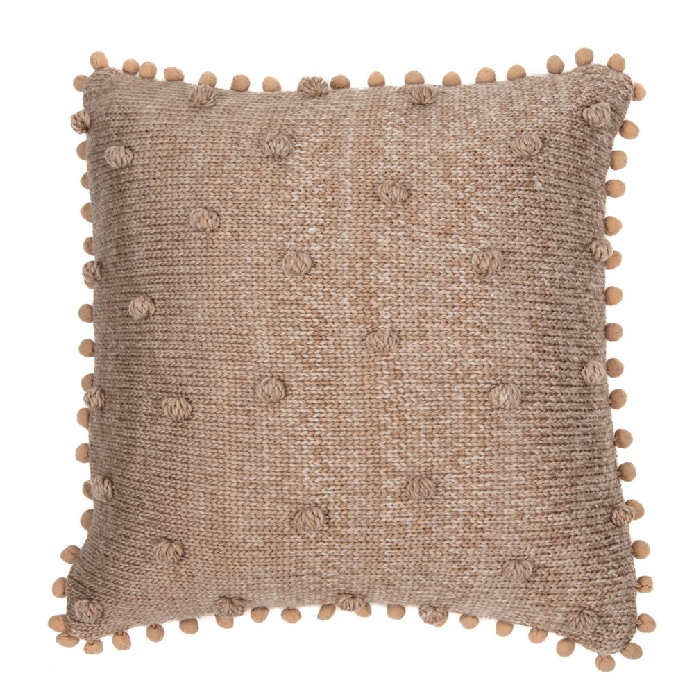 Mocaccino decorative pillow with pom poms
